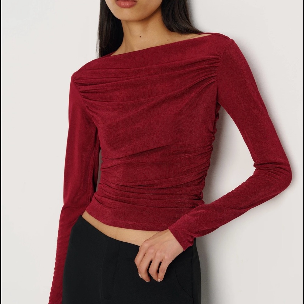 Reformation Deep Red Berlin Knit Top NWOT